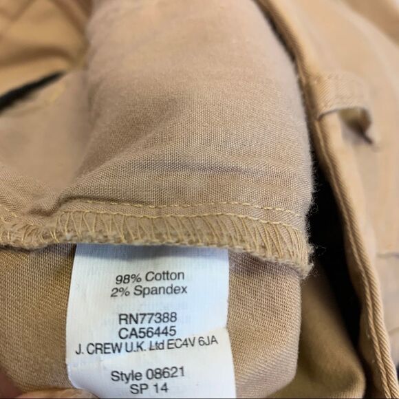 J.crew Brown tan khaki Frankie Stretch Chino pants size 8 - Picture 11 of 16